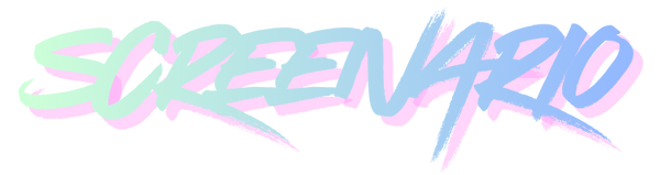 The word 'SCREENARIO' in a stylized font on a white background