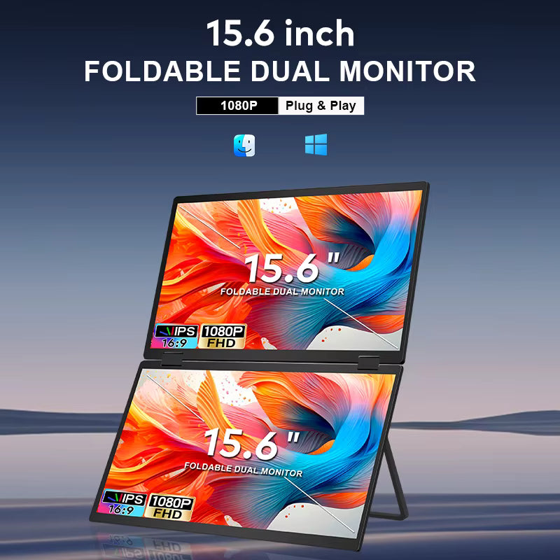 Écran 2X 15,6 pouces IPS